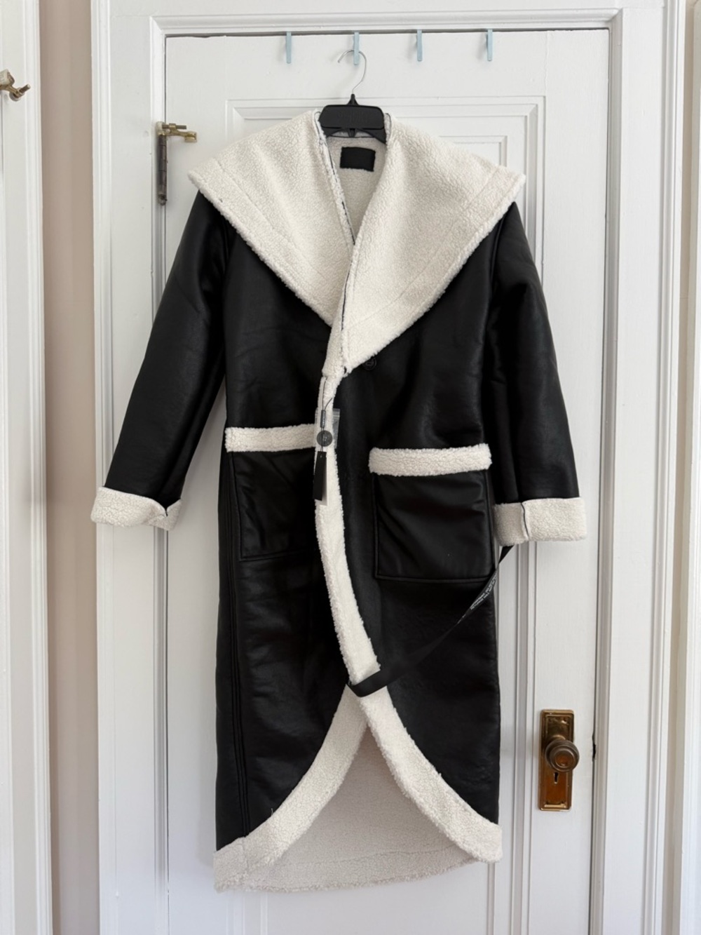 NWT Black Jaida Reversible Teddy Coat S/M